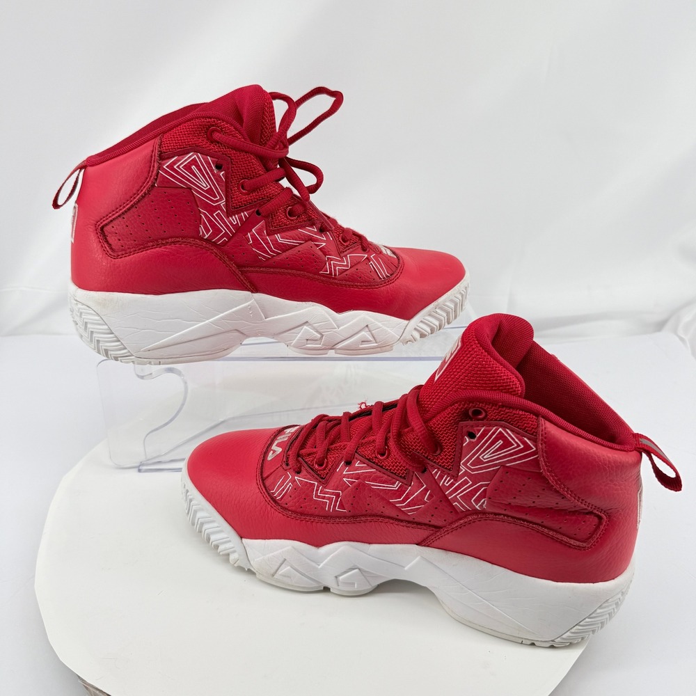 Fila MB Basketball Sneakers Mens 9.5 Red Leather High Top 1BM01742-611